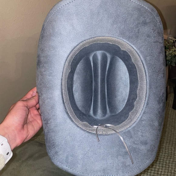 Stylish light blue gray Cowboy Hat - Picture 4 of 5